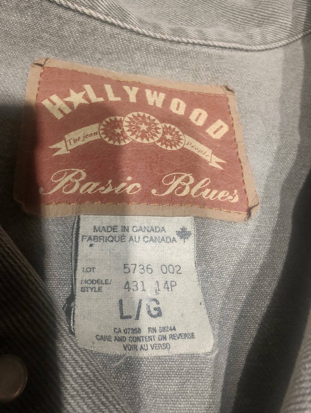 1990s Vintage Hollywood Denim Vest - Sage Green - Men's Large - Picture 4 of 5